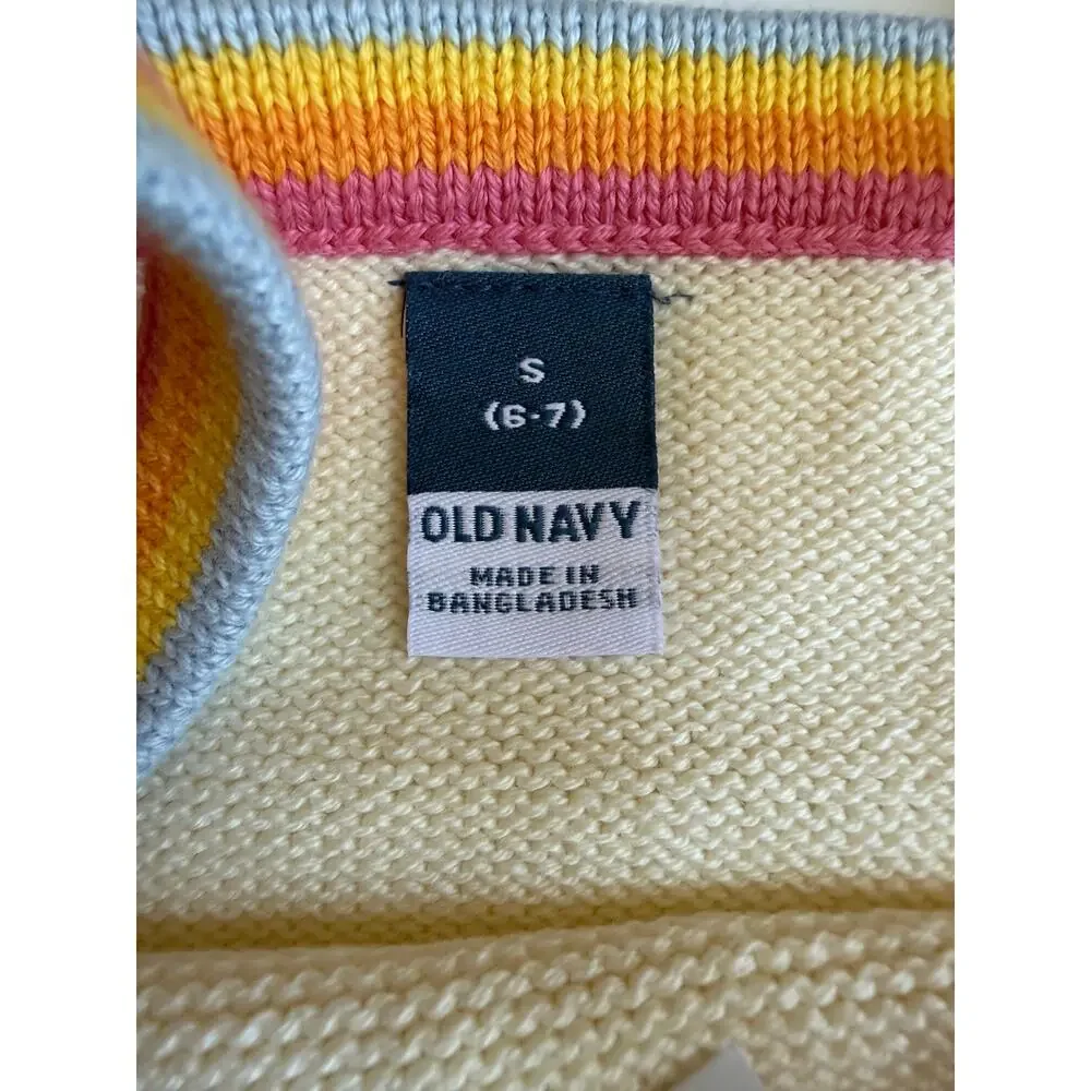 Old Navy Knit Embroidered Cardigan & Tank Top Set 100% Cotton Girls Small 6-7